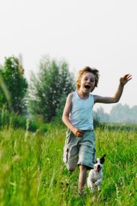 child, dog, together, pet, happiness, freedom, carefree, lively, relax, let out, magnificent, satisfied, animal, luck, joy, welfare, young, beauty, balance
